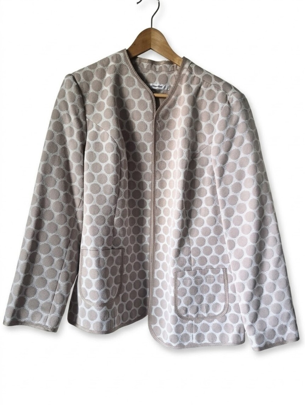 TanJay Polka Dot Open-Front Jacket Blazer Size 16